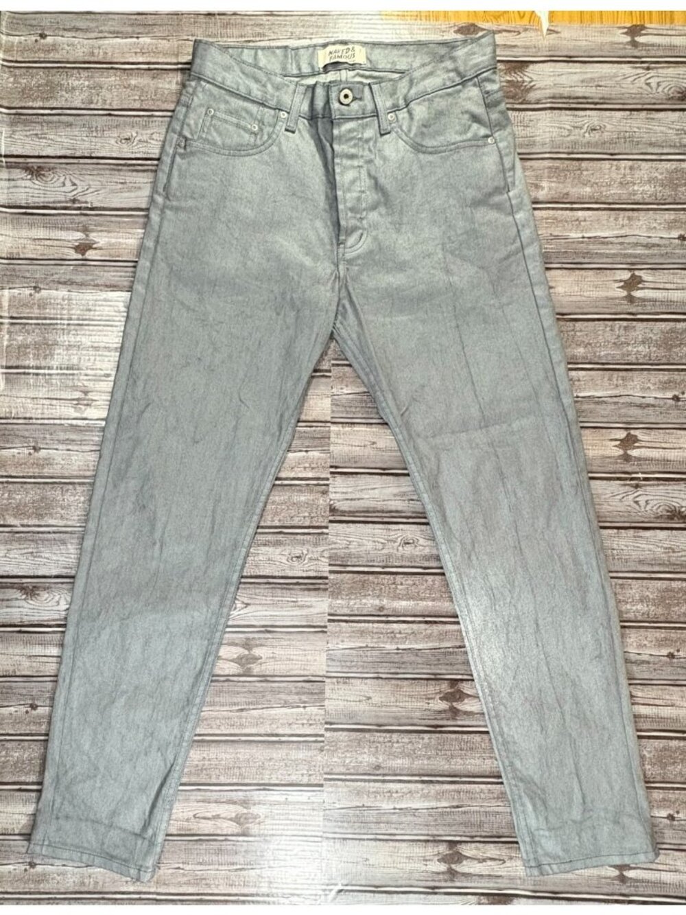 Naked and Famous Easy Guy Refrective denim size 31 color grey